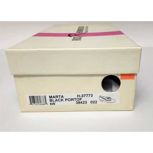 Ros Hommerson Marta H-37773 Vintage Black Leather Oxfords Heel Shoes Size 6W - Picture 8 of 11